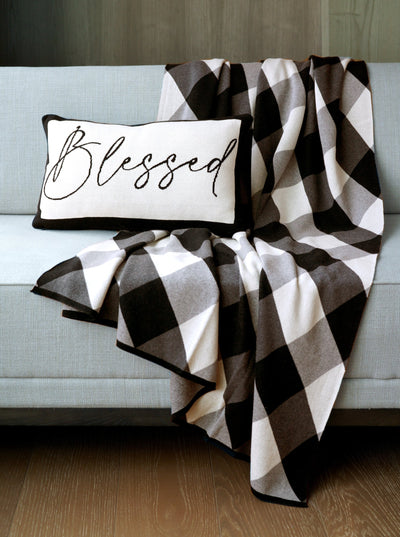 Shiraleah Anderson Plaid Throw, Black and White - FINAL SALE ONLY