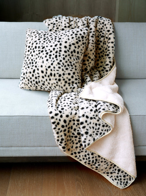 Shiraleah Astin Leopard Faux Fur Square Pillow, Black - FINAL SALE ONLY