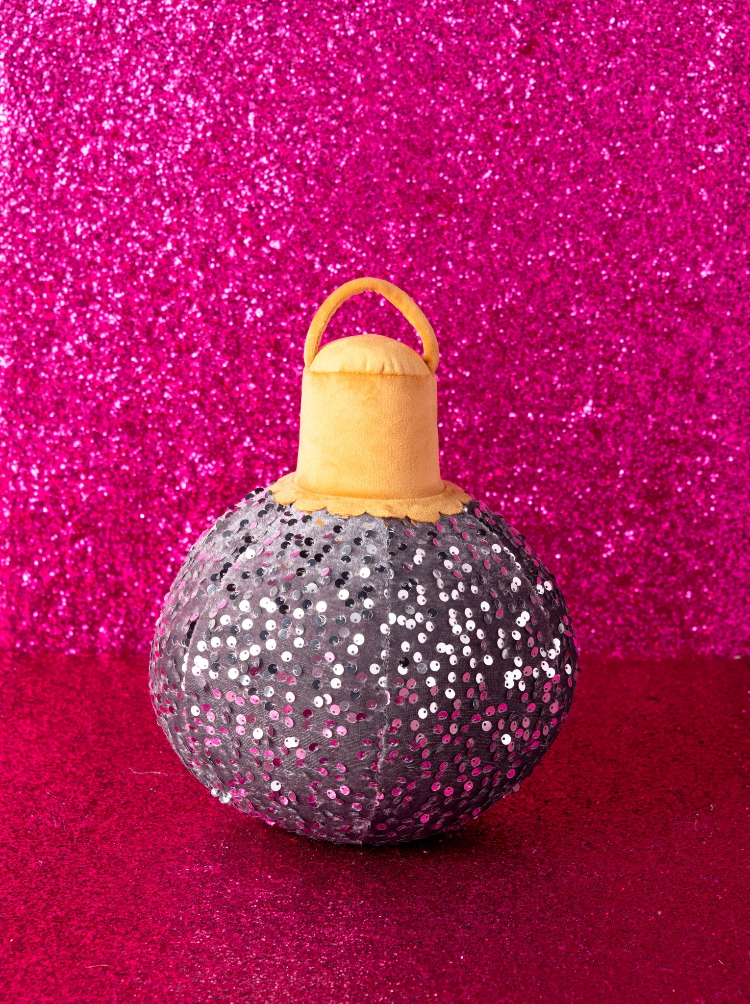 Shiraleah Merry Bauble Sequin Small Pillow, Silver