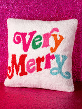 Shiraleah "Very Merry" Pillow, Ivory