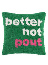 Shiraleah "Better Not Pout" Pillow, Green