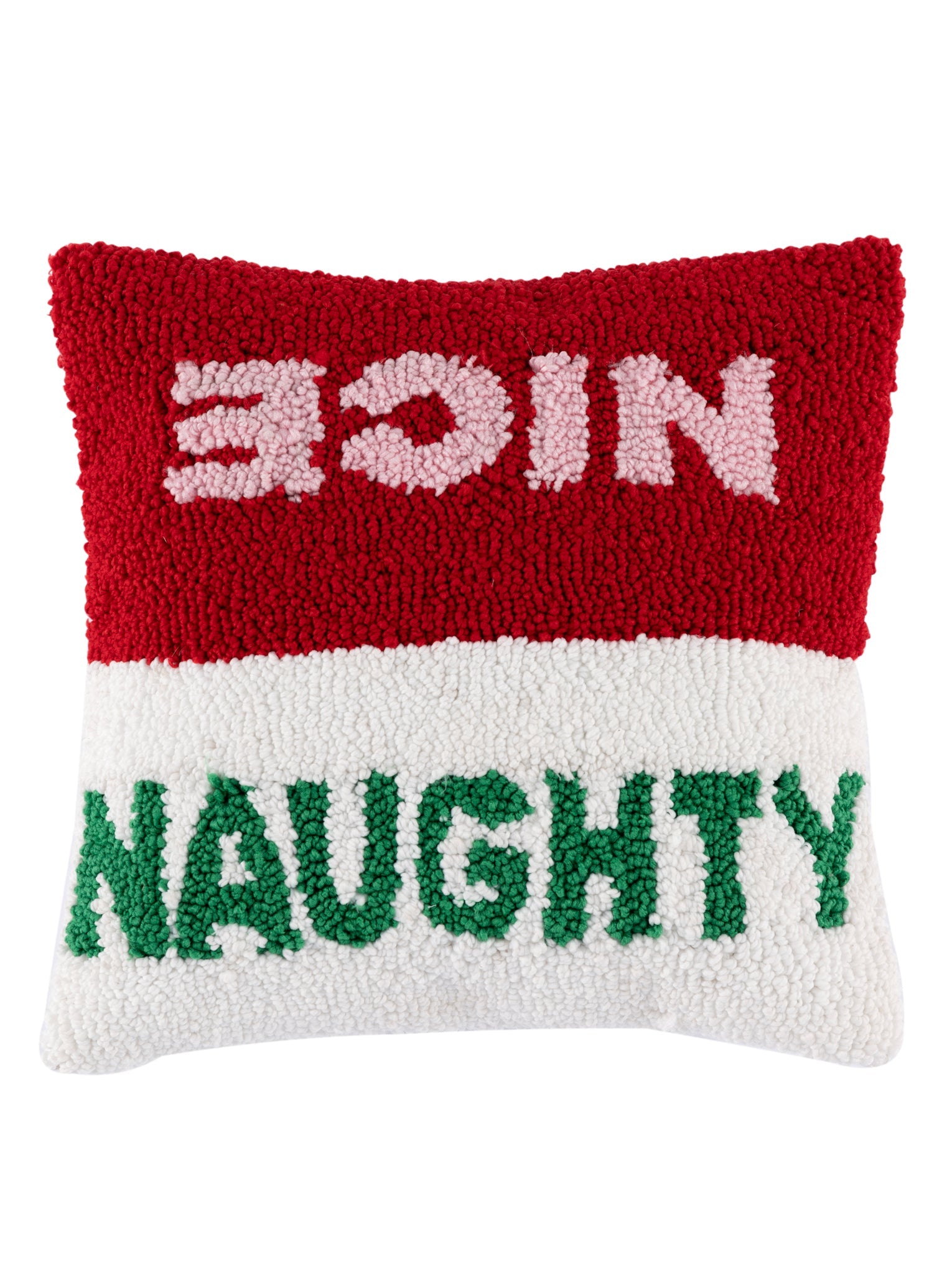 Shiraleah "Naughty/Nice" Pillow, Multi