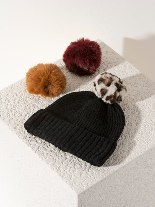 Shiraleah Pick-a-Pom Winter Hat Boxed Gift Set, Black